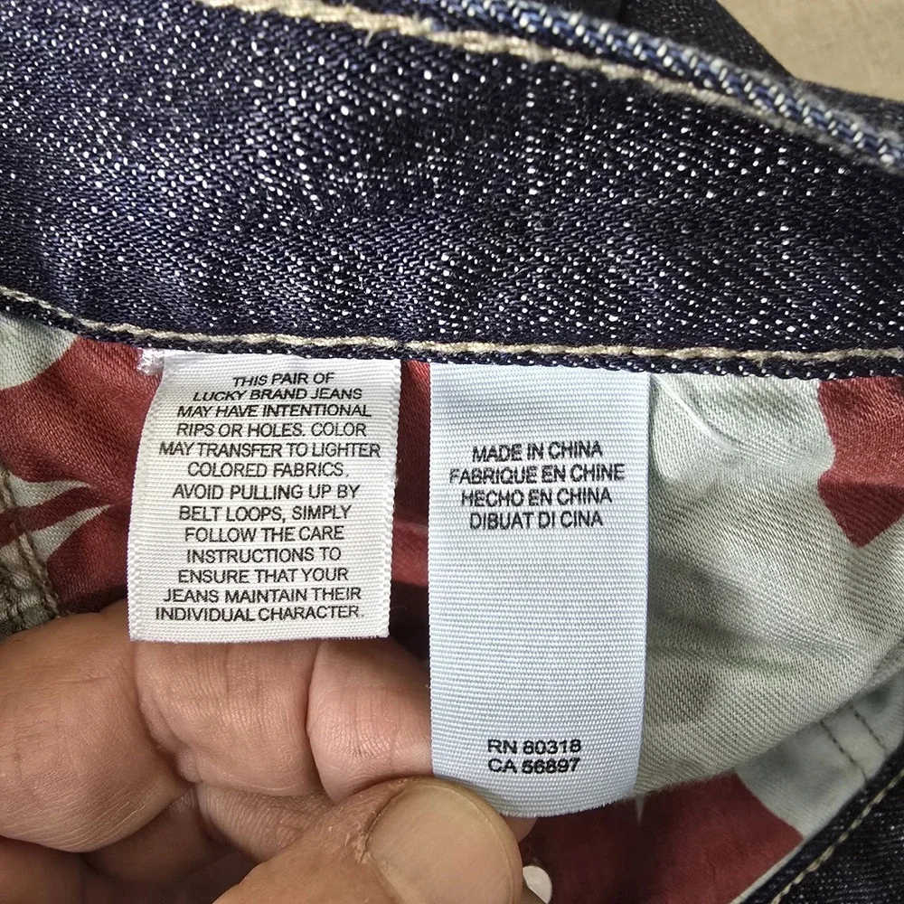Lucky Brand Jeans Mens 32x31 Dark Blue Wash Stretch Denim 181 Relaxed Straight